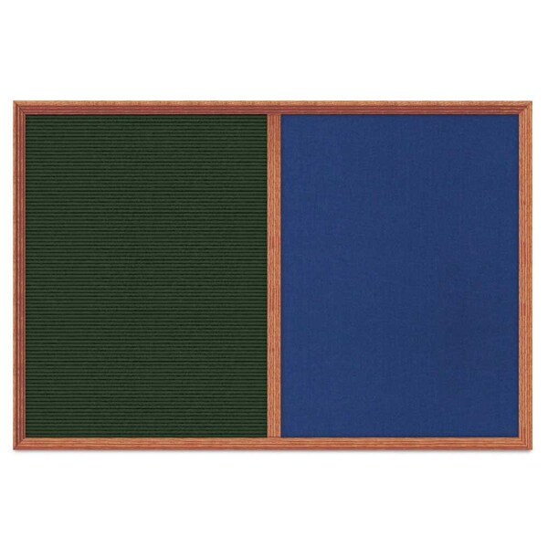 Enclosed Corkboard, 1 Door, 60"x36", 4" Fra, UV3424-BRONZE-BLACK